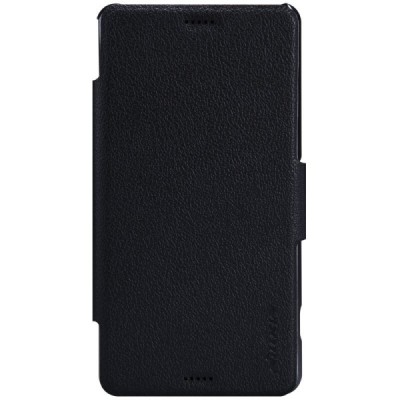 Nillkin Fresh Sony Xperia Z3 Compact (mini) atverčiamas juodas odinis dėklas - knygutė / Priedai.lt