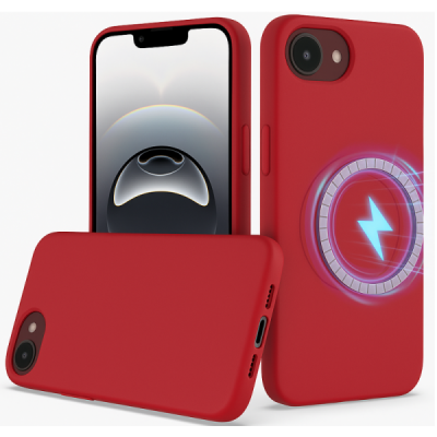"Shell" MagSafe Hard Silicone (TPU) Case Cover - red (iPhone 17e / 16e)