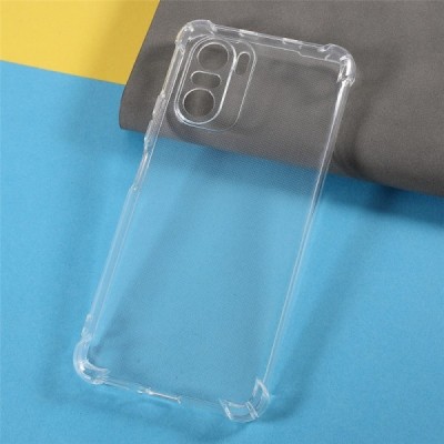 Xiaomi Poco F3 and Xiaomi Mi 11i reinforced protection hard silicone TPU transparent case - back | Priedai.lt