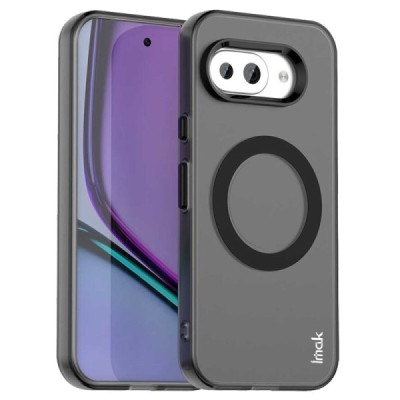 Google Pixel 9a "IMAK" Candy MagSafe Hard Silicone TPU Matte Case Cover - Black | Priedai.lt
