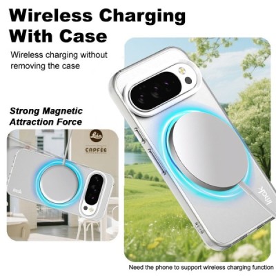 Google Pixel 10 Pro XL "IMAK" Candy MagSafe Hard Silicone TPU Matte Case Cover - white | Priedai.lt
