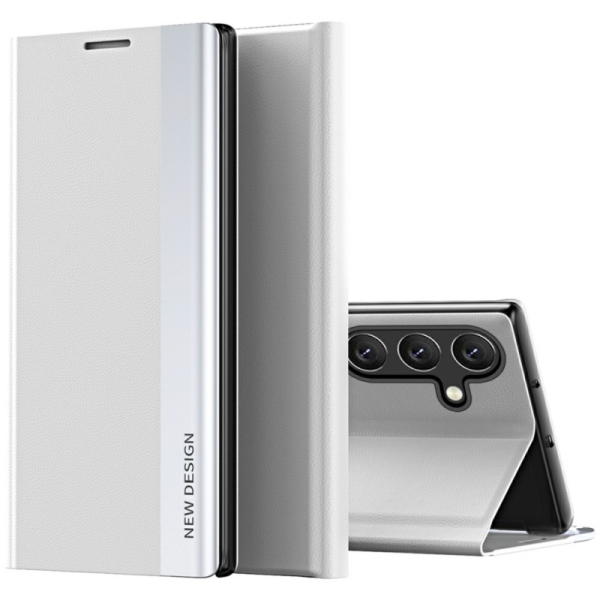 "Baoshi" Side Line flip book case cover - grey (Galaxy S25)