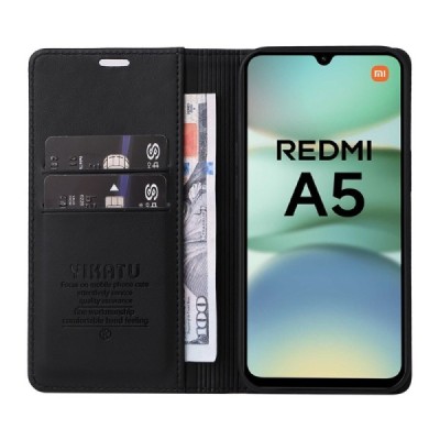 Xiaomi Poco C71 "Split" black leather flip case - book | Priedai.lt