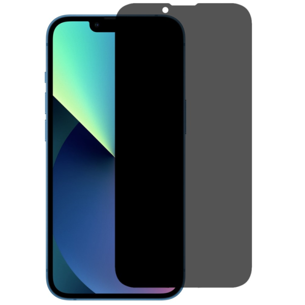 "RURIHAI" Tempered Glass black screen protector (1 pcs.) with frame - privacy (iPhone 14 / 13 / 13 Pro)