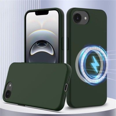 "Shell" MagSafe Hard Silicone (TPU) Case Cover - dark green (iPhone 17e / 16e)
