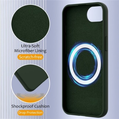 "Shell" MagSafe Hard Silicone (TPU) Case Cover - dark green (iPhone 17e / 16e)