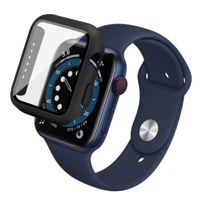 Apple Watch Series 6 / 5 / 4 / SE (2023) / SE (2022) / SE 44mm smart watch hard plastic case - black | Priedai.lt