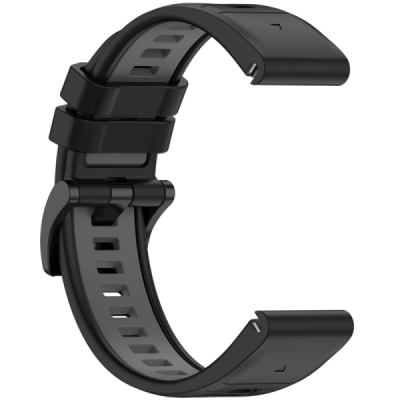 Wave smart watch Garmin Fenix 7 / 7 Pro / 6 / 6 Pro hard silicone (TPU) black bracelet | Priedai.lt
