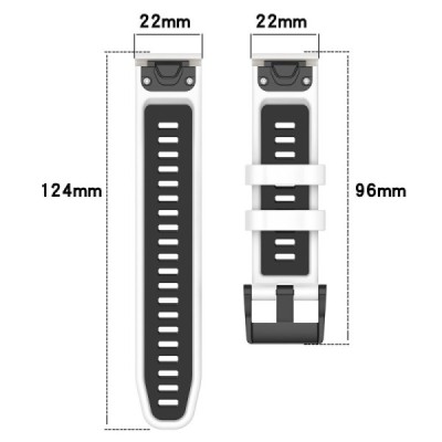 Wave smart watch Garmin Fenix 7 / 7 Pro / 6 / 6 Pro hard silicone (TPU) black bracelet | Priedai.lt