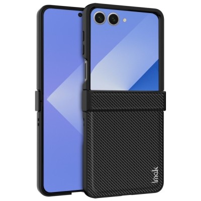 Samsung Galaxy Flip7 "Imak" Carbon Fiber black plastic case - back | Priedai.lt