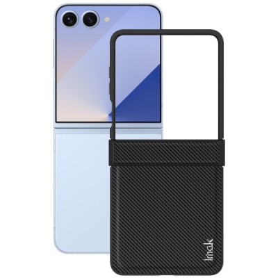Samsung Galaxy Flip7 "Imak" Carbon Fiber black plastic case - back | Priedai.lt