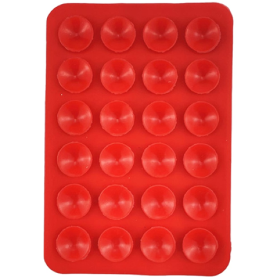 "Suction Pad" Mini Universal Adhesive Silicone Suction Cup Mat (Holder) - Red | Priedai.LT