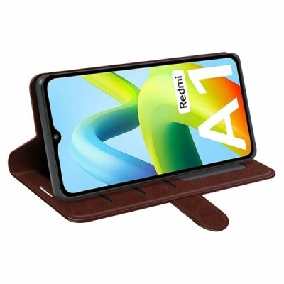 Xiaomi Redmi A2 (Redmi A1) flip Brown leather case - wallet | Priedai.lt