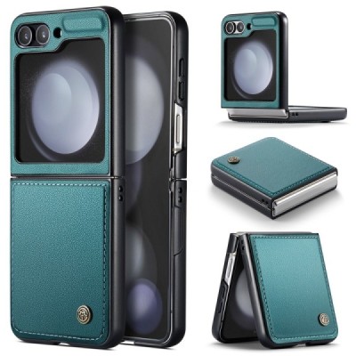 Galaxy Flip7 FE / Flip6 „CaseMe“ Leather plastic Green case - cover | Priedai.lt