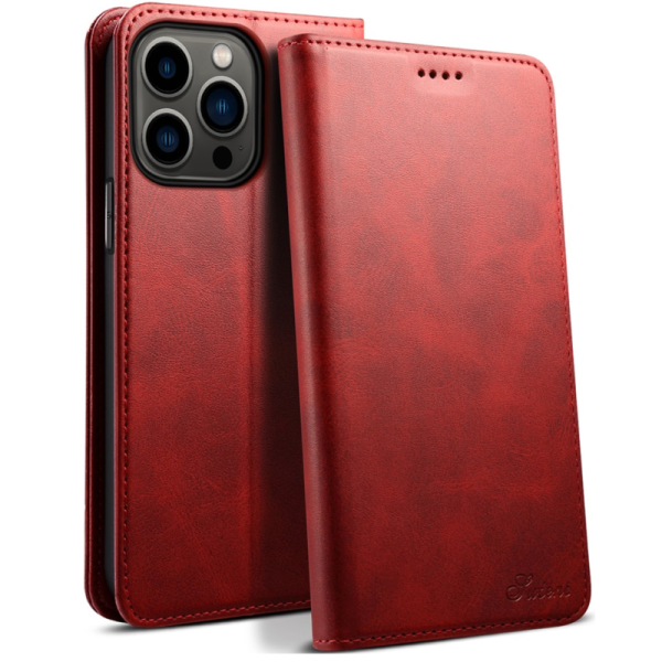 "Suteni" flip book case - red (iPhone 15 Pro Max)