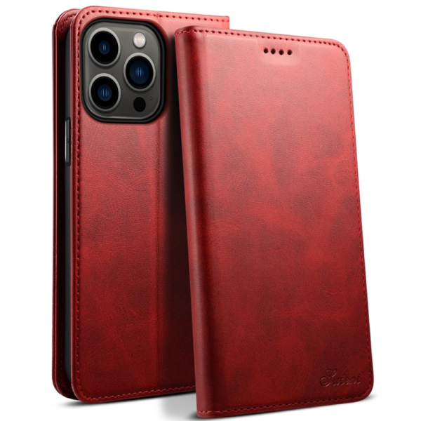 "Suteni" flip book case - red (iPhone 15 Pro)