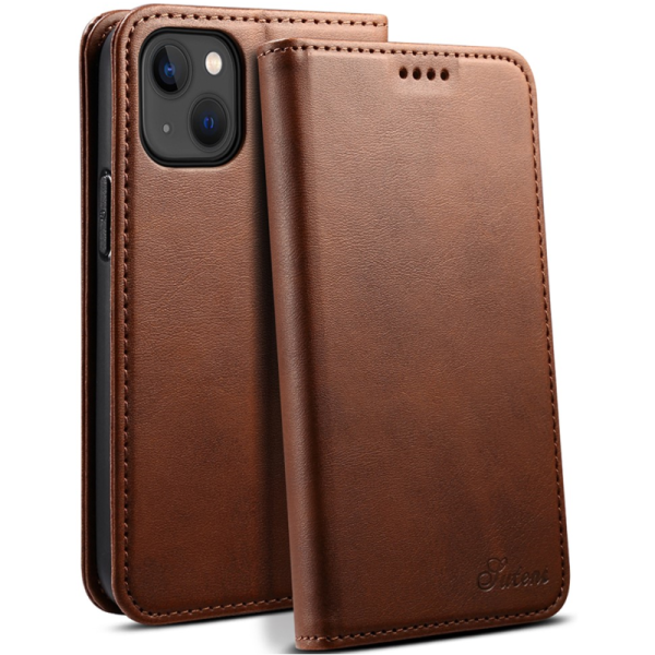 "Suteni" flip book case - Brown (iPhone 15)