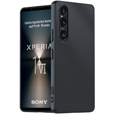 "Mofan" Texture Sony Xperia 1 VI Black Leather Case | Priedai.lt