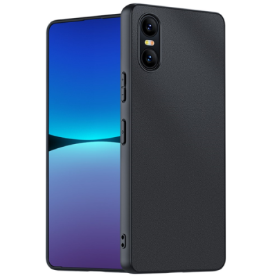 "Mofan" Texture Sony Xperia 10 VI Black Leather Case | Priedai.lt