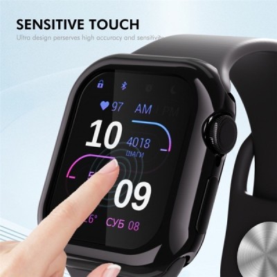 Apple Watch Series 10 46mm „Enkay“ 9H reinforced security black protective screen glass 0,2 mm | Priedai.lt