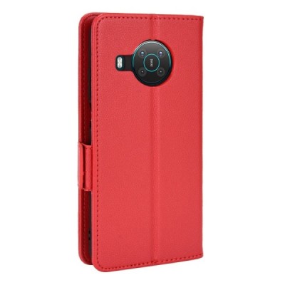 Nokia X20 / X10 Binfen Litchi Flip Book Case - Red | Priedai.lt