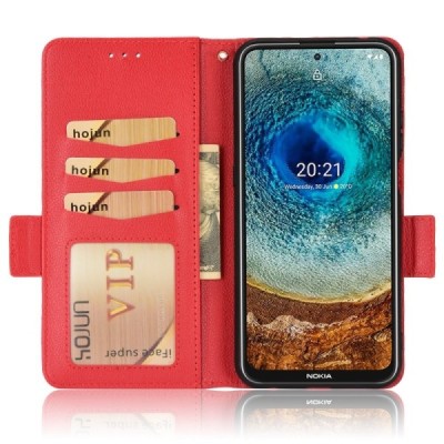 Nokia X20 / X10 Binfen Litchi Flip Book Case - Red | Priedai.lt