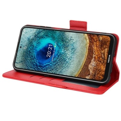 Nokia X20 / X10 Binfen Litchi Flip Book Case - Red | Priedai.lt