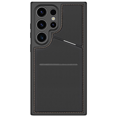 Samsung Galaxy S24 Ultra "Dux Ducis" Rafi Series Black Leather Case | Priedai.lt