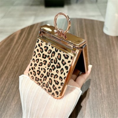 Samsung Galaxy Z Flip4 (F721) "Fashion" Kickstand Hard Silicone TPU gold Case - Back | Priedai.lt