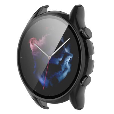 Huami Amazfit GTR 3 / GTR 3 Pro smart watch hard silicone (TPU) case - black | Priedai.lt