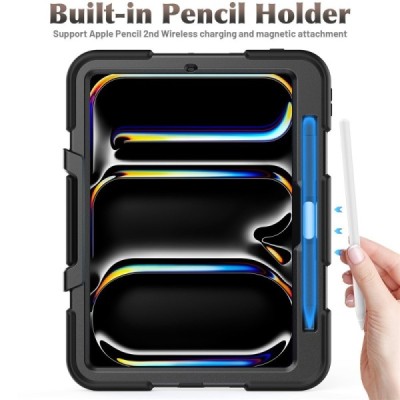 Apple iPad Pro 11 (2025) / 11 (2024) Reinforced Protection Case - Black - Back | Priedai.lt
