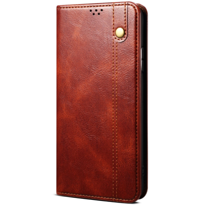 Nothing CMF Phone 1 Crazy Horse Flip Brown Leather Case - Wallet / Priedai.lt