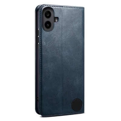 Nothing CMF Phone 1 Crazy Horse Flip Blue Leather Case - Wallet / Priedai.lt