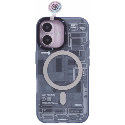 Apple iPhone 16 "YOUNGKIT" Technology MagSafe TPU Matte Case - Back - Gray | Priedai.lt