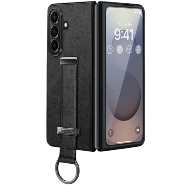 „Sulada“ Leather Kickstand case - black (Galaxy Fold7)