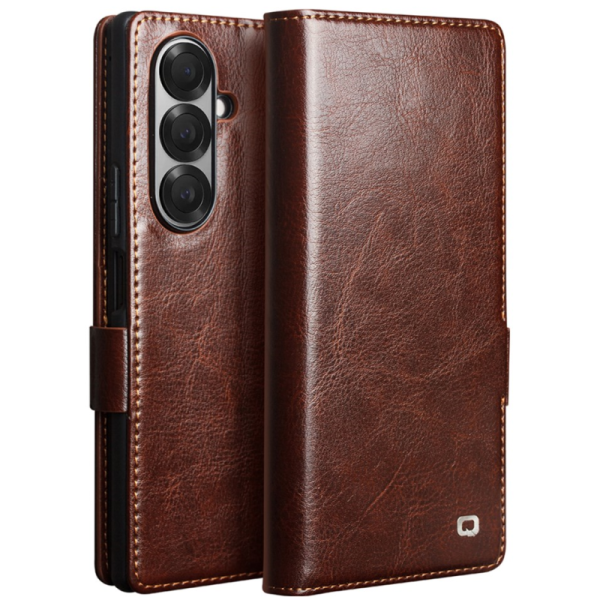 „QIALINO“ Flip Case Cover - Brown (Galaxy Fold7)