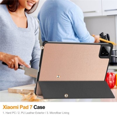 „Saige" Flip case - gold (Xiaomi Pad 7 / Pad 7 Pro / Pad 8 / Pad 8 Pro)