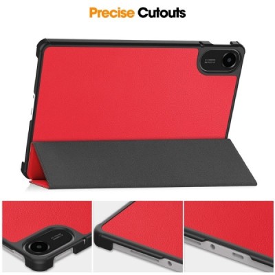 Xiaomi Redmi Pad 2 „Saige" Flip Book Case - Red (foldable) | Priedai.lt