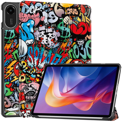 Xiaomi Redmi Pad 2 flip Street Art color case - booklet | Priedai.lt