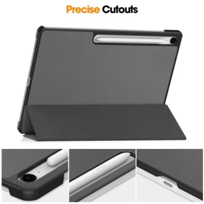 Samsung Galaxy Tab S10 FE+ „Saige" Flip Book Case - Grey (foldable) | Priedai.lt