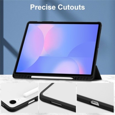 Samsung Galaxy Tab S10 FE+ Copernice flip-up black leather case - book with a place for the pen | Priedai.lt