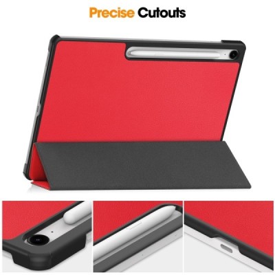 Samsung Galaxy Tab S10 FE+ „Saige" Flip Book Case - Red (foldable) | Priedai.lt
