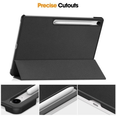 Samsung Galaxy Tab S10 FE+ „Saige" Flip Book Case - Black (foldable) | Priedai.lt