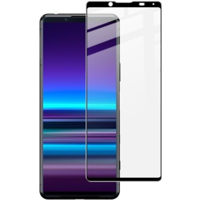 Sony Xperia 5 II "IMAK" Tempered Glass reinforced protection black full coverage protective screen glass | Priedai.lt