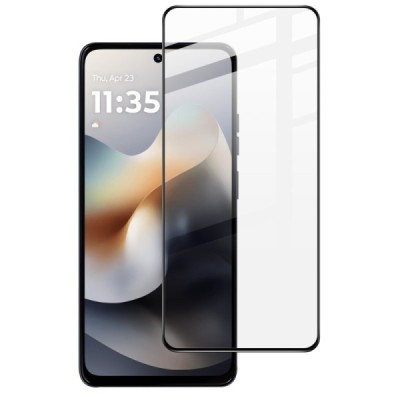 Motorola Moto G56 "IMAK" Tempered Glass reinforced protection black full coverage protective screen glass | Priedai.lt