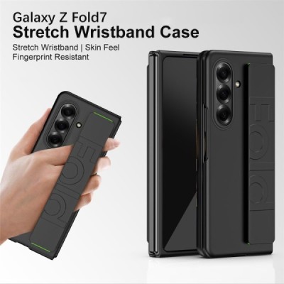 Samsung Galaxy Fold7 Foldable black plastic case - back | Priedai.lt