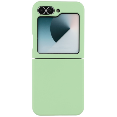 Samsung Galaxy Flip6 "Shell" hard liquid silicone (TPU) case green - cover | Priedai.lt