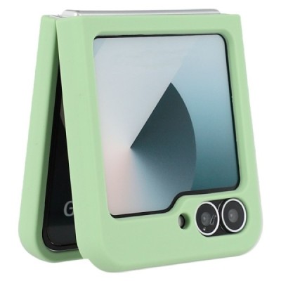 Samsung Galaxy Flip6 "Shell" hard liquid silicone (TPU) case green - cover | Priedai.lt