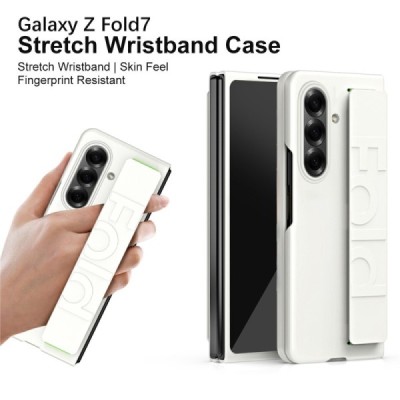 Samsung Galaxy Fold7 Foldable sand color plastic case - back | Priedai.lt