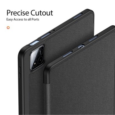 Xiaomi Pad 7 / Pad 7 Pro "Dux Ducis" Domo flip black leather case - book with stylus slot | Priedai.lt